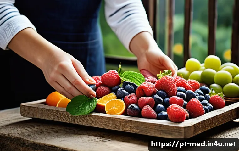 항산화 시스템 - **Prompt:** "A vibrant, appetizing still life photograph showcasing a bountiful spread of antioxidan...